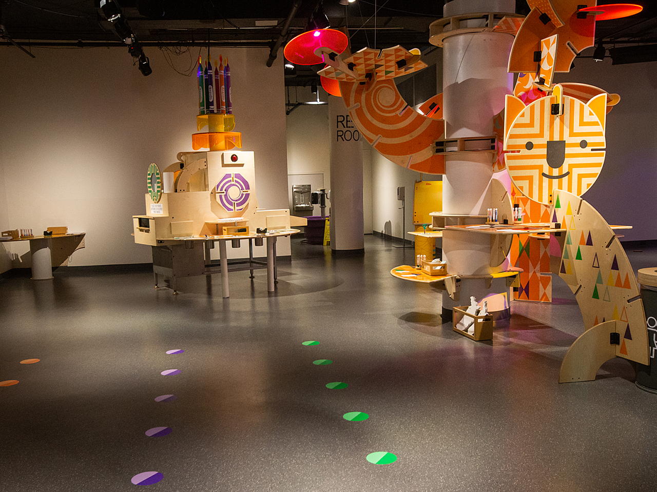 Hallmark Kaleidoscope exhibits featurig a wooden cat, crayon stations and more.
