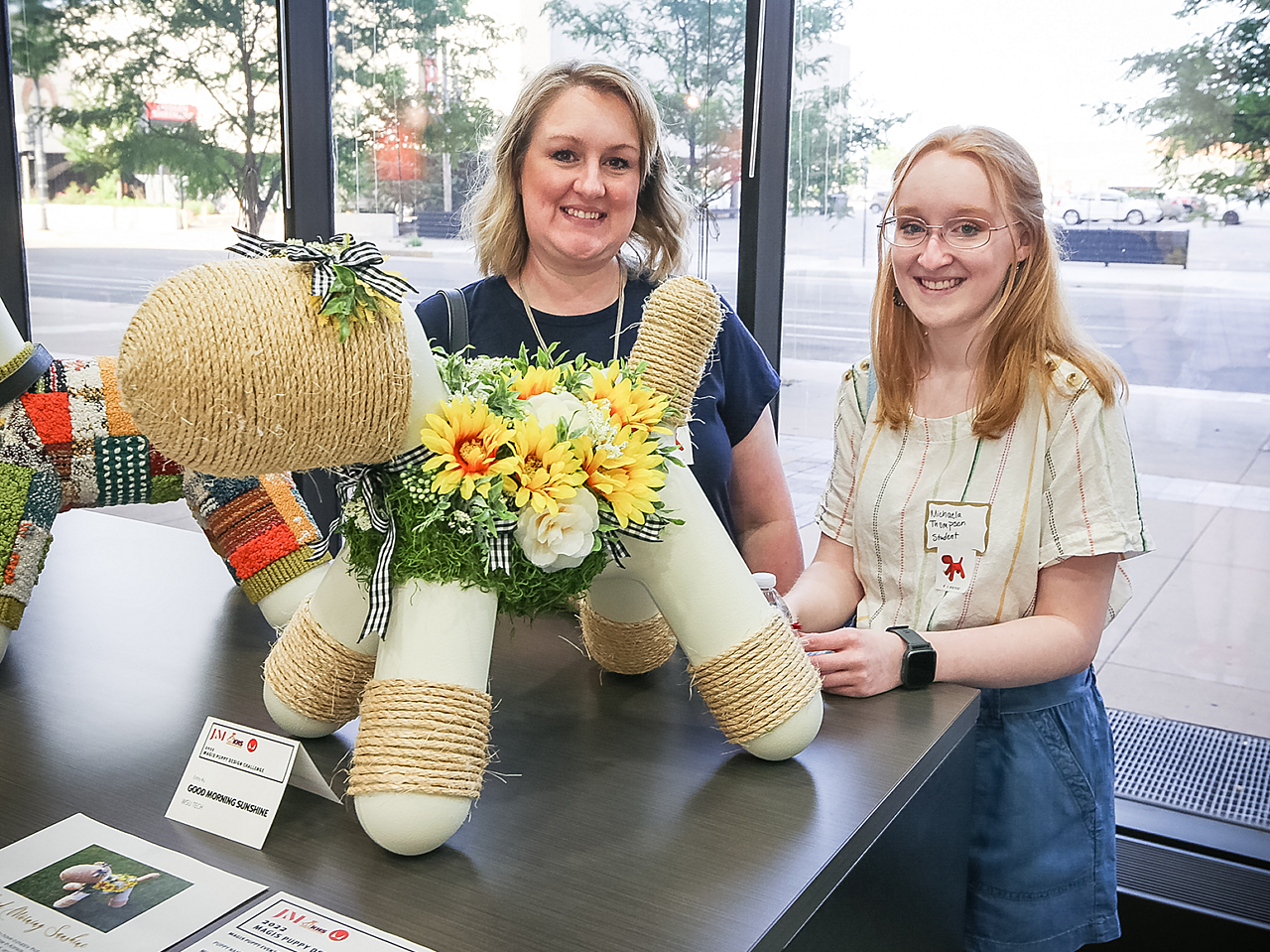 Mother/Daughter team from WSU Tech with their puppy entry