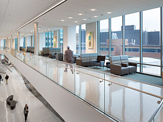 The mezzanine above the main lobby