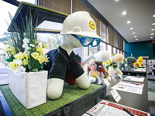 Magis puppy event - countertops with design competition puppies to be judged.