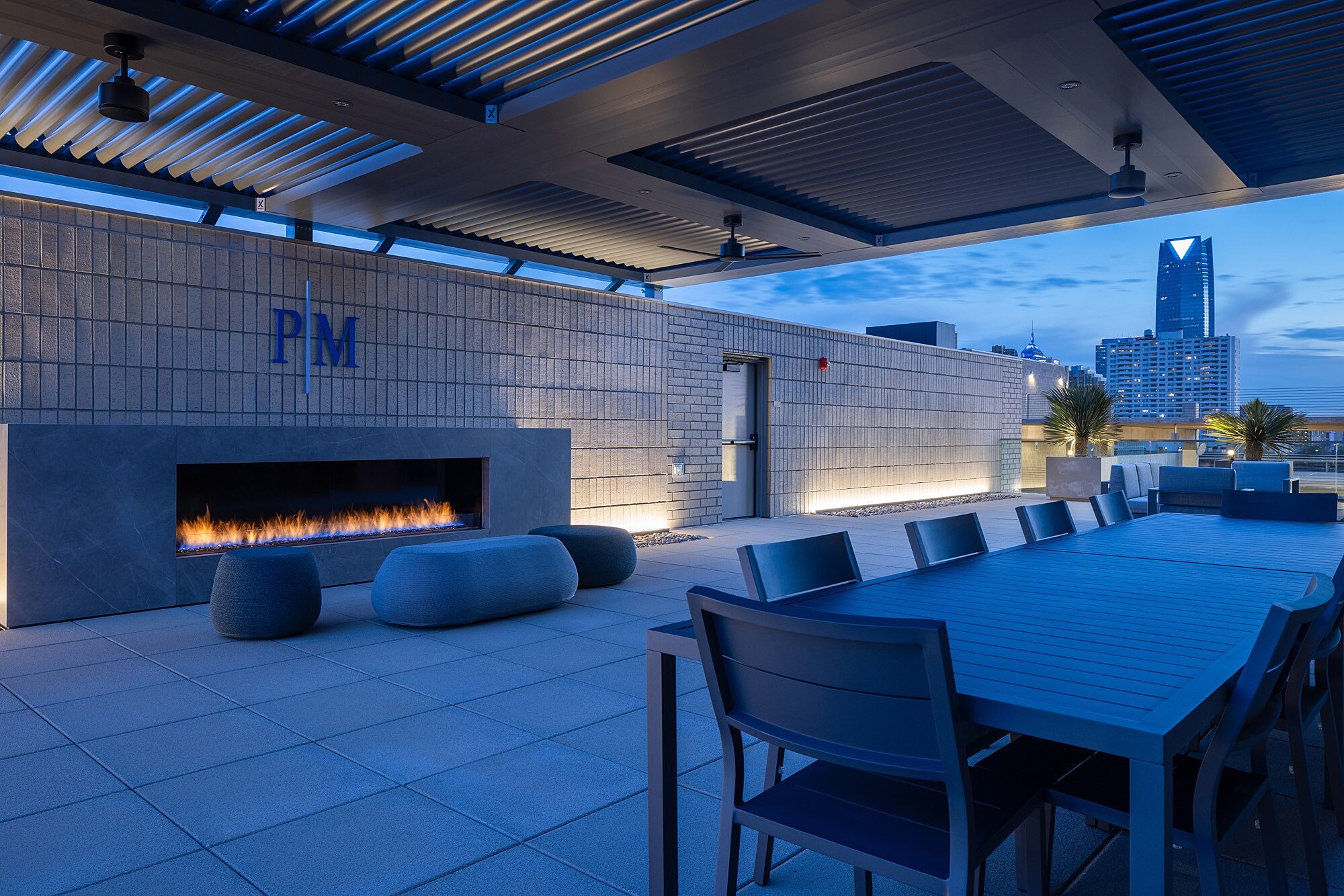 Phillips Murrah-Mel Willis-Night Patio-Fireplace
